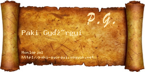 Paki Györgyi névjegykártya